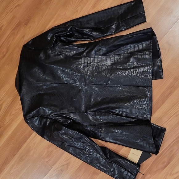 NWT Halogen Black Faux Leather Blazer Size XS - Picture 10 of 10